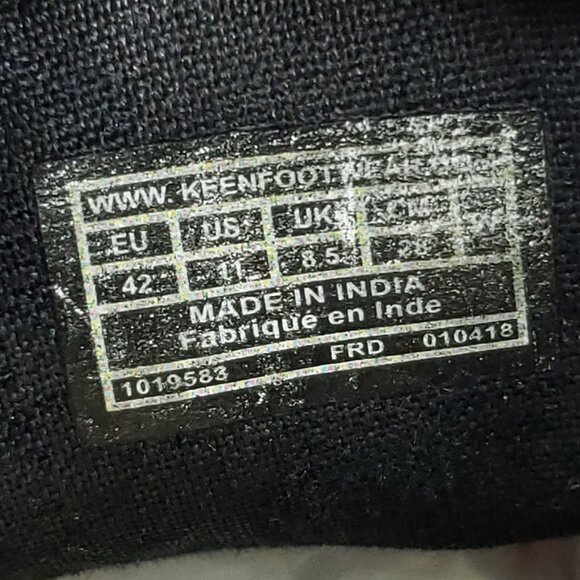 Keen Womens Size 11 Casual Lace-Up Sneakers Black Leather - Picture 9 of 9